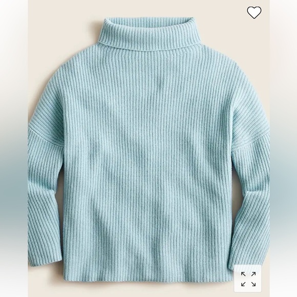 J.. Crew Cashmere relaxed turtleneck sweater Portico Blue XS/S - Picture 1 of 2